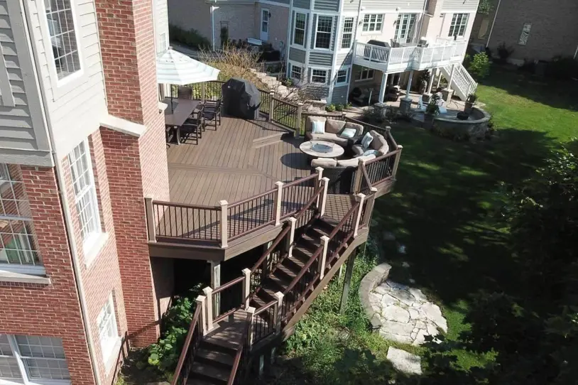 Cantilever beam deck construction safe, modern, outdoor deck